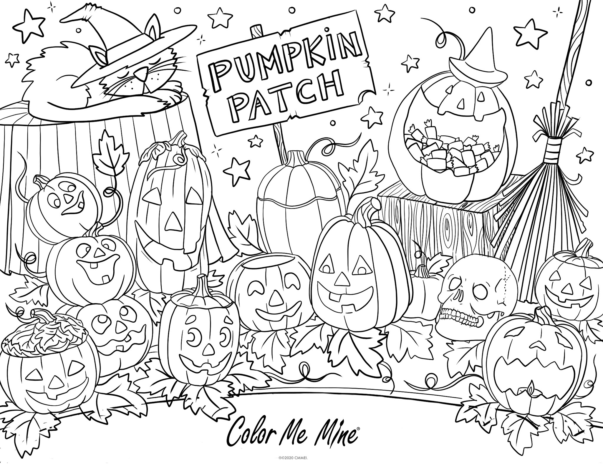 Pumpkin Patch Coloring Sheet Highland Village