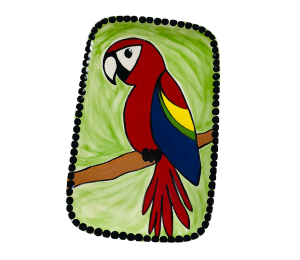 Highland Village Scarlet Macaw Plate