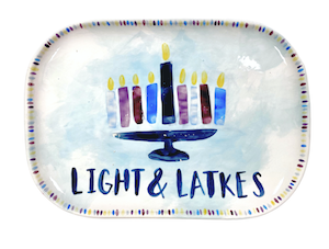 Highland Village Hanukkah Light & Latkes Platter