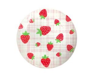 Highland Village Strawberry Plaid Plate