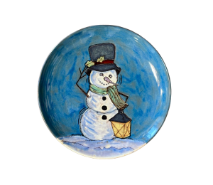 Highland Village Rustic Glazed Snowman