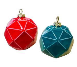 Highland Village Jewel Toned Faceted Ornament