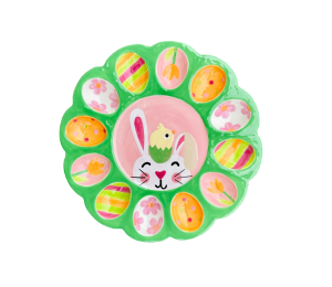 Highland Village Easter Sherbet Egg Plate